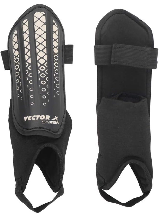 Vector X Samba Shinguard for Juniors with Ankle Adjustable |Training and Practice | Multicolor | Size Small - Image 1