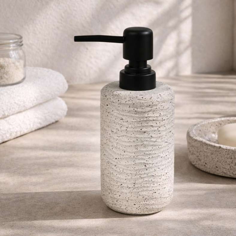 Pan Home Tuscany Polyresin Soap Dispenser 7.5x7.5x17cm - Beige - 211HEL9900800 - Image 1