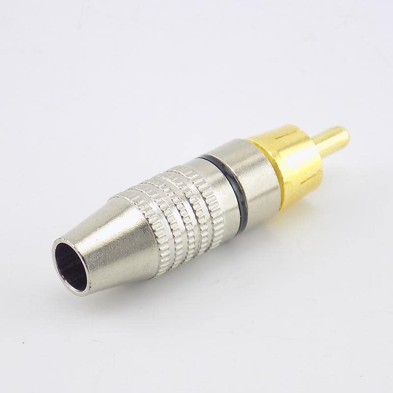 fdealz® [ 10 Pieces ] DIY RCA Male Soldering Jack Plug Adapter, Gold Plated RCA Plug for Soldering Connector -for Audio Cable Video CCTV IP Camera Coaxial Cable (10 Pcs RCA Male Gold Plated Connector) - Image 4