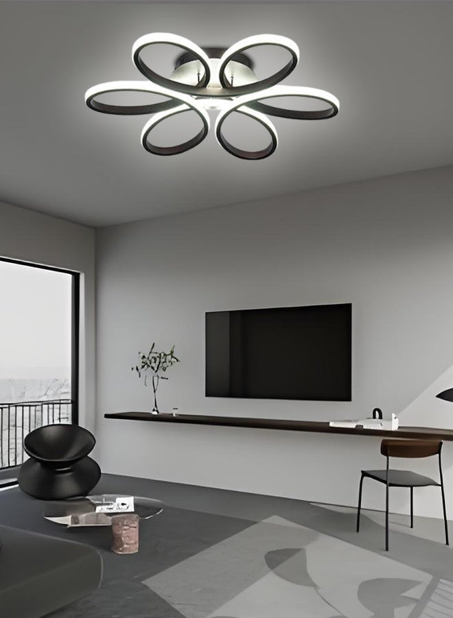 Simple and modern ceiling lamp with LED black flowers for living room, bedroom and dining room. - Image 2