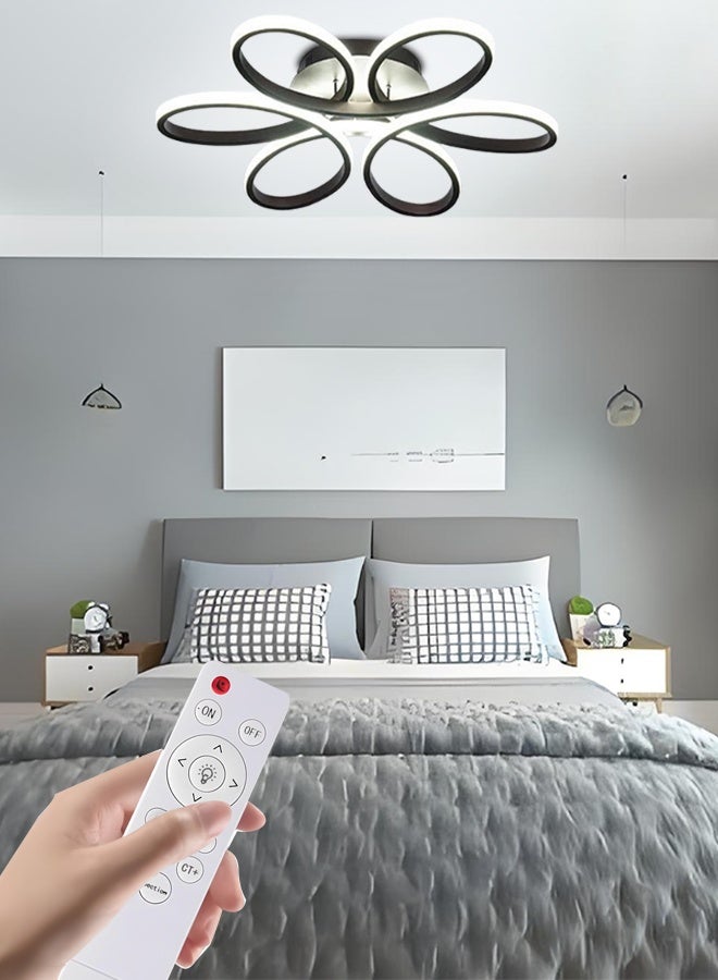 Simple and modern ceiling lamp with LED black flowers for living room, bedroom and dining room. - Image 1