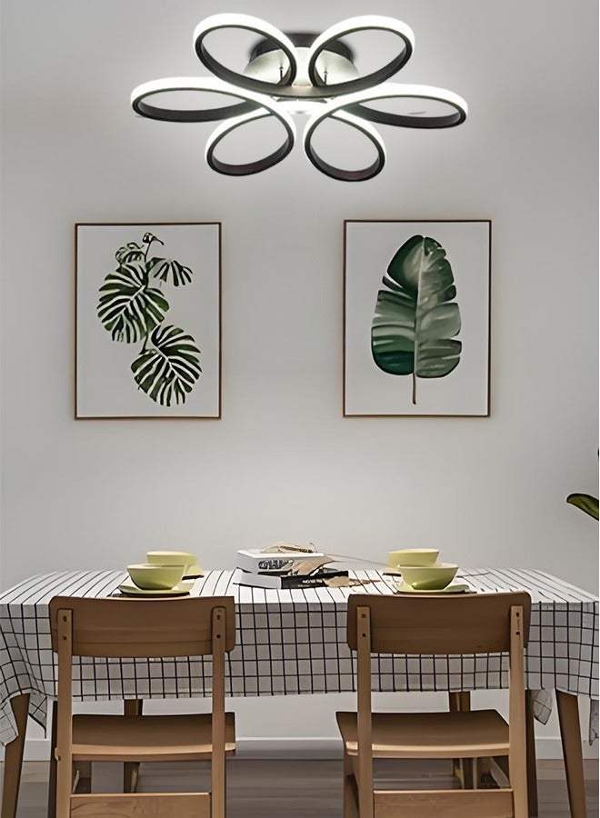 Simple and modern ceiling lamp with LED black flowers for living room, bedroom and dining room. - Image 3