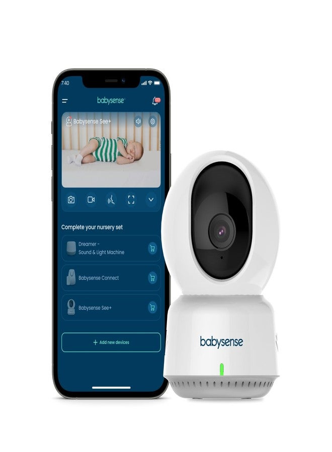 Babysense See Smart WiFi Baby Monitor, 1080p Camera, HD Night Vision, Detect & Track Motion, Capture & Record - SD Card Included, Free Smart App for iOS & Android - Available in The USA Only - Image 1