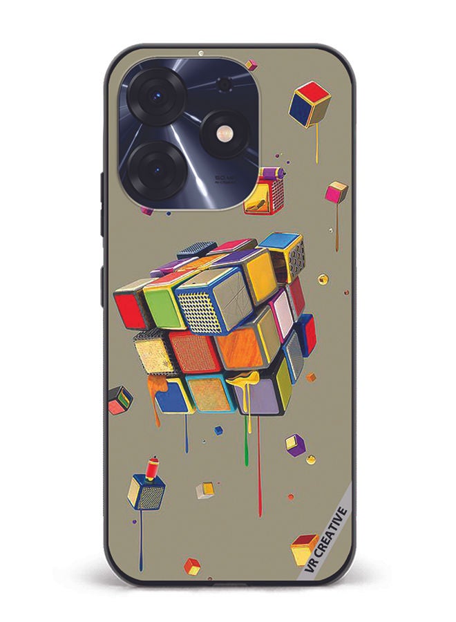 VR CREATIVE Protective Case Cover For Tecno Spark 10 Pro Cubes Design Multicolour - Image 1