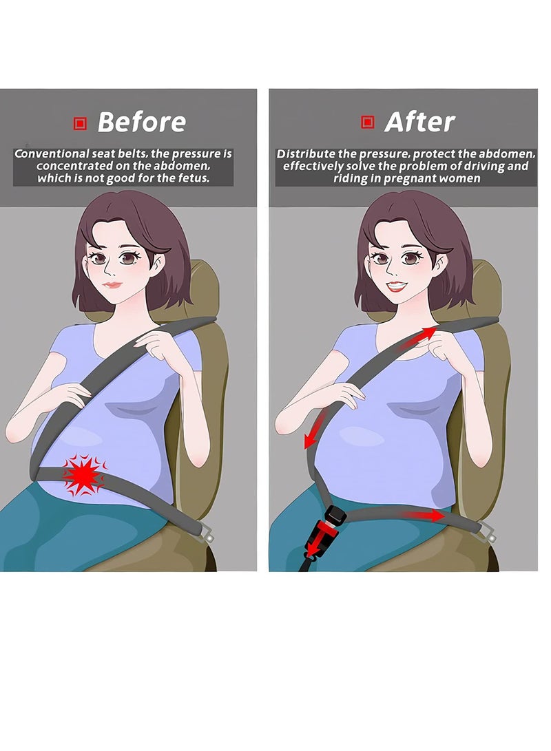 SYOSI Pregnancy Seat Belt Adjuster Seat Bump Strap for Pregnant Women Prevent Abdomen Compression and Protect Belly- Pregnancy Must Haves Maternity Seat Cover Belt for Expectant Mothers (BLACK) - Image 4