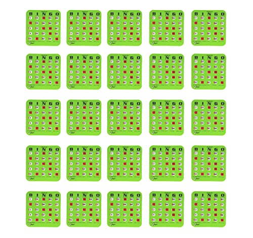 Regal Games Regal Bingo Bulk Bingo Cards with Sliding Windows Reusable Large Print Bingo Game Cards for Adults Large Group 25 Pack Green - Image 5