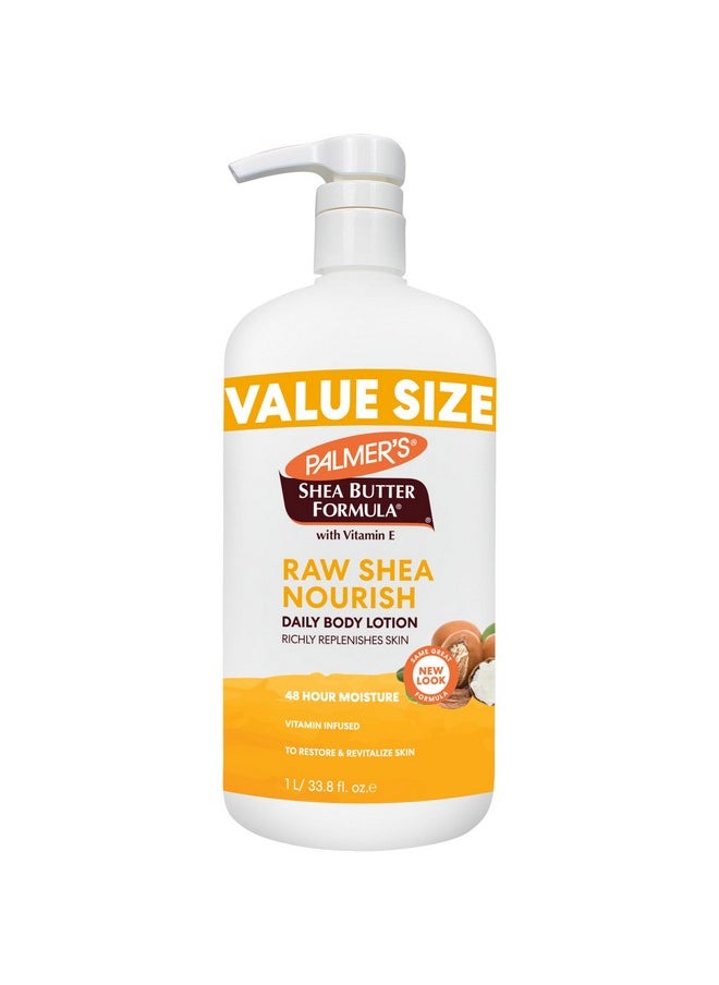 PALMER'S - Shea Formula Raw Shea Body Lotion For Dry Skin Hand & Body Moisturizer Value Size Pump Bottle 33.8 Ounces (Pack Of 1) - Image 1