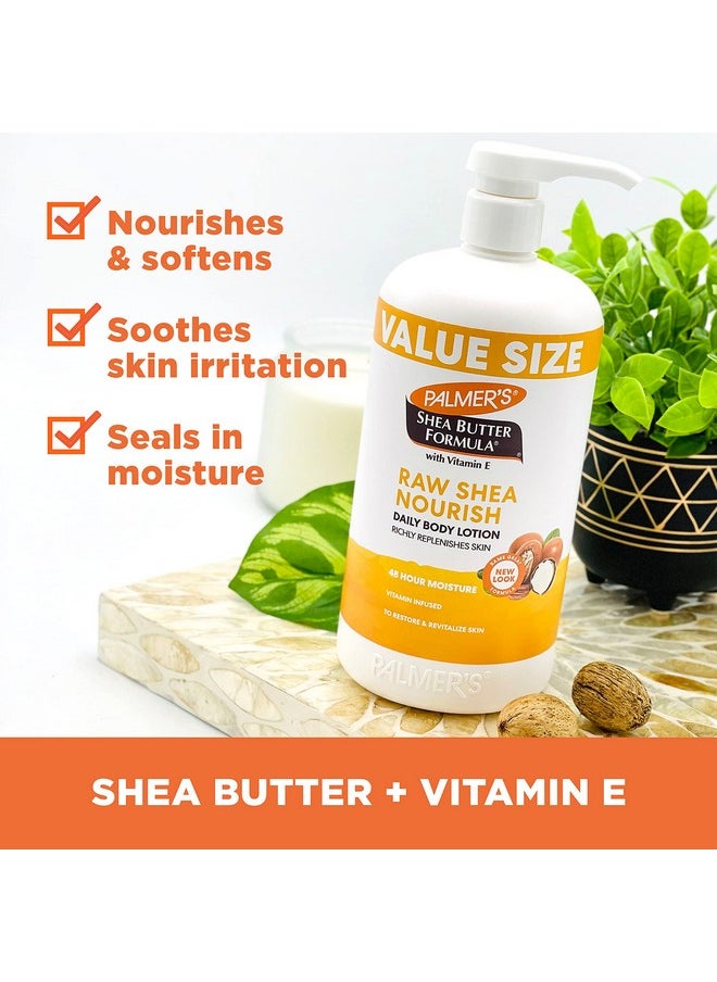 PALMER'S - Shea Formula Raw Shea Body Lotion For Dry Skin Hand & Body Moisturizer Value Size Pump Bottle 33.8 Ounces (Pack Of 1) - Image 1