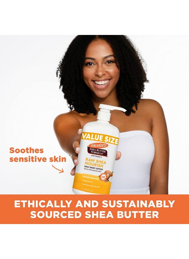 PALMER'S - Shea Formula Raw Shea Body Lotion For Dry Skin Hand & Body Moisturizer Value Size Pump Bottle 33.8 Ounces (Pack Of 1) - Image 1