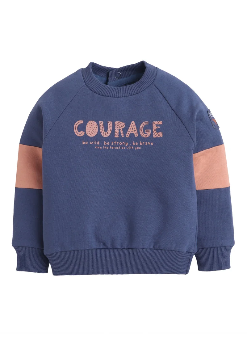 Dirkje Boys Courage Fleece Tracksuit – Navy & Orange 2-Piece Set