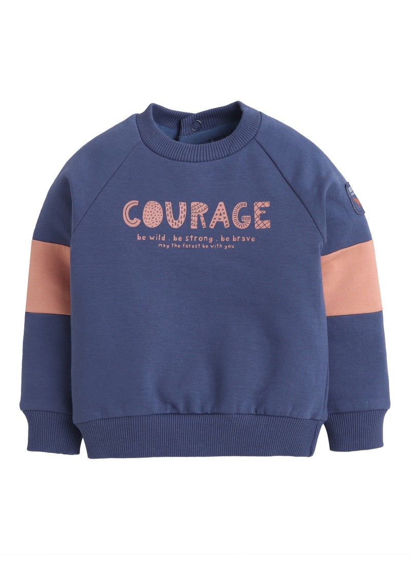 Dirkje Boys Courage Fleece Tracksuit – Navy & Orange 2-Piece Set - Image 3