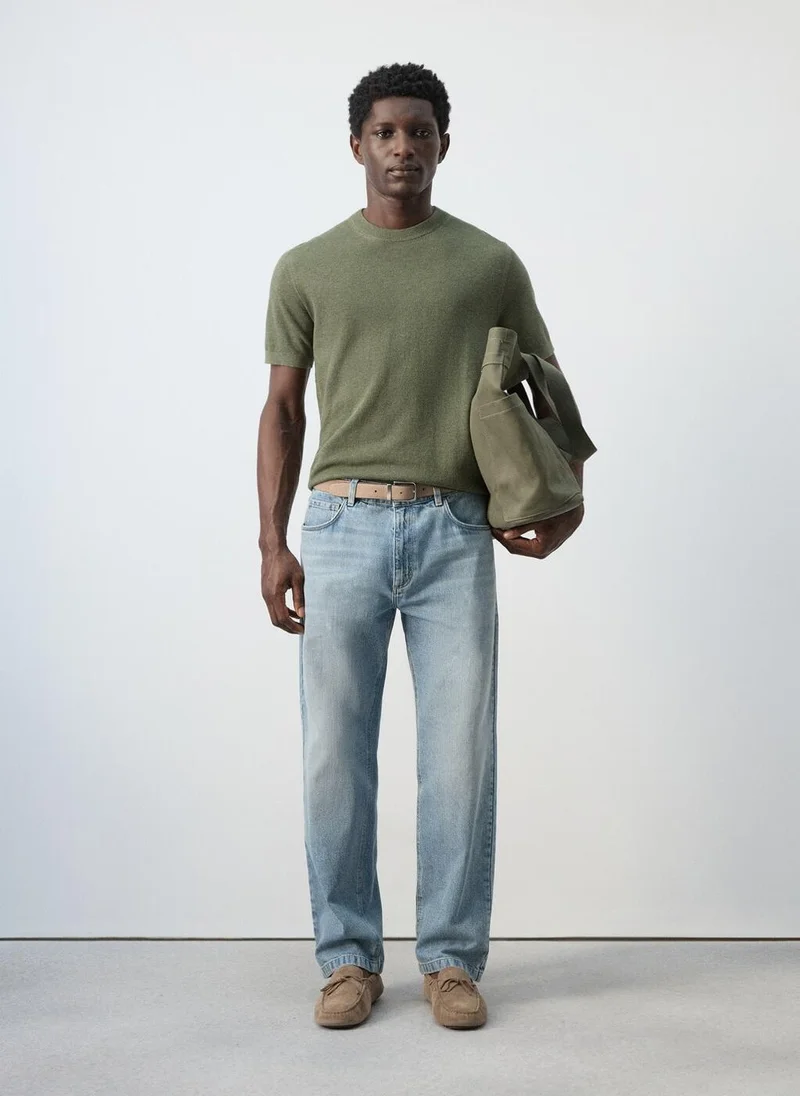 Mango Man  Cotton fine-knit t-shirt for Men | Best Price UAE