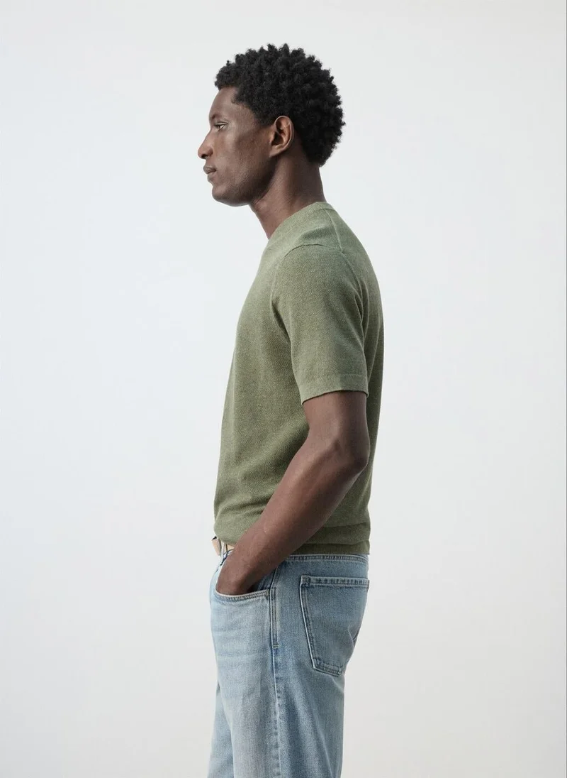 Mango Man  Cotton fine-knit t-shirt for Men | Best Price UAE