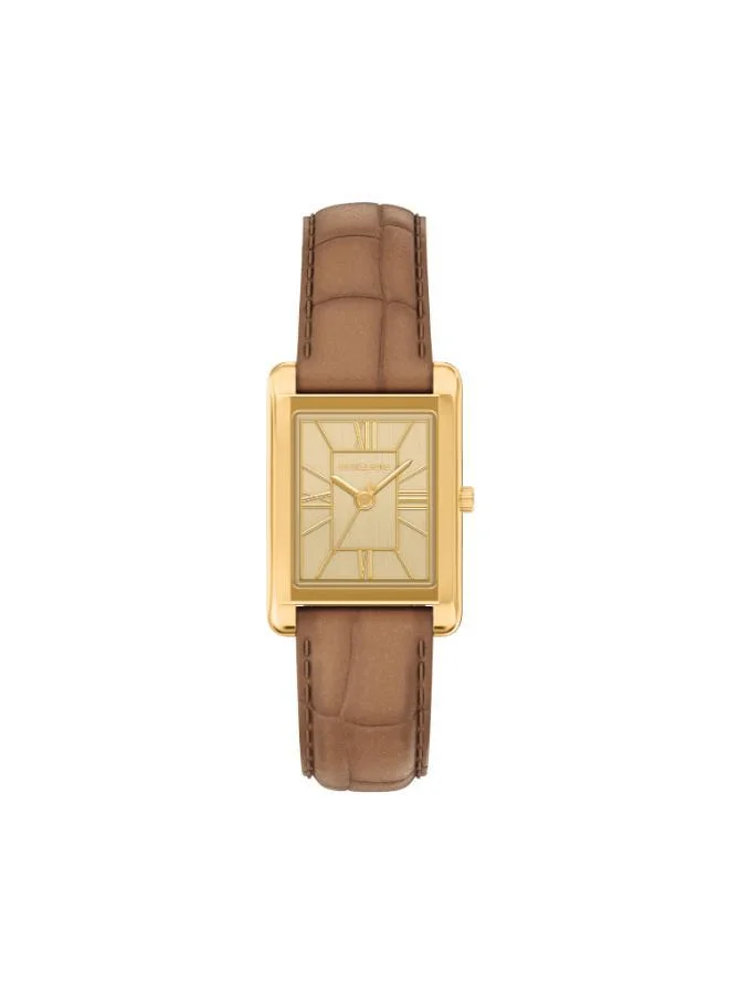 MK7584 Analog Watch with Gold Plated Leather Strap
