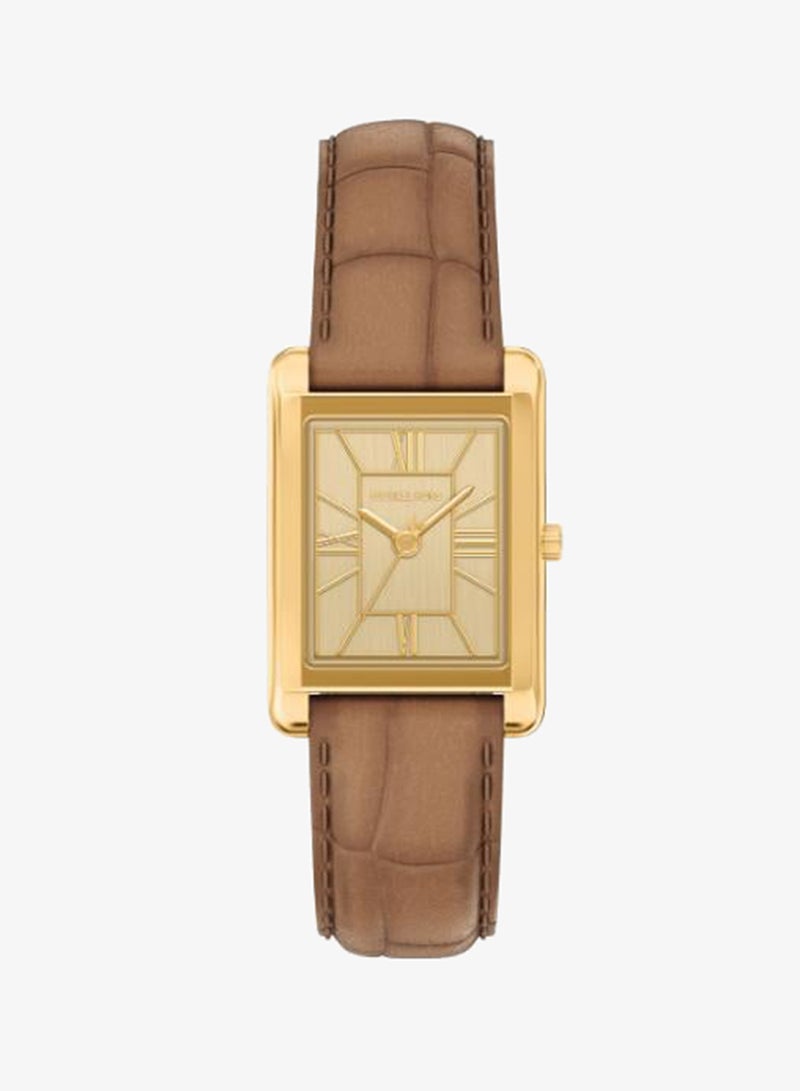 Michael Kors MK7584 Analog Watch with Gold Plated Leather Strap - Image 1