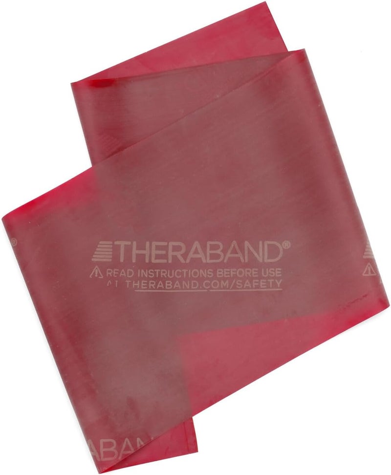 TheraBand أشرطة مقاومة لاتكس ثيرا بان المهنية - شريط مرن بطول 6 أقدام لتمارين الجزء العلوي والسفلي من الجسم، العلاج الطبيعي، بيلاتس، أحمر، متوسط، مستوى مبتدئ 3 - Image 1