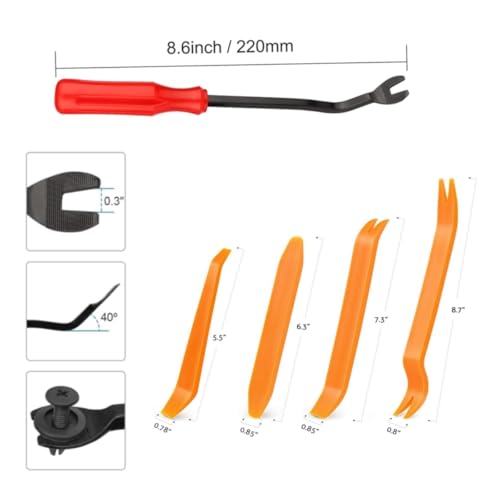 Jubobu 120 PCS Car Clips & Plastic Rivets,of 6 Most Popular Sizes and 5 Fastener Removers,Fits Bumpers,Fenders & Most Car Models,Ideal for Body Fixing & Replacement - Image 2