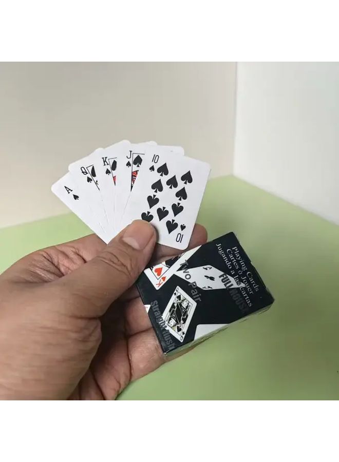 1 Set Black Mini Cartoon Deck Handmade Travel Sized Playing Cards Compact 2 Point 17 By 1 Point 57 Inch Durable Card Paper Lightweight Portable Design Fun Card Games For Travel Parties Home Creative Gift Idea Road Trip - Image 2