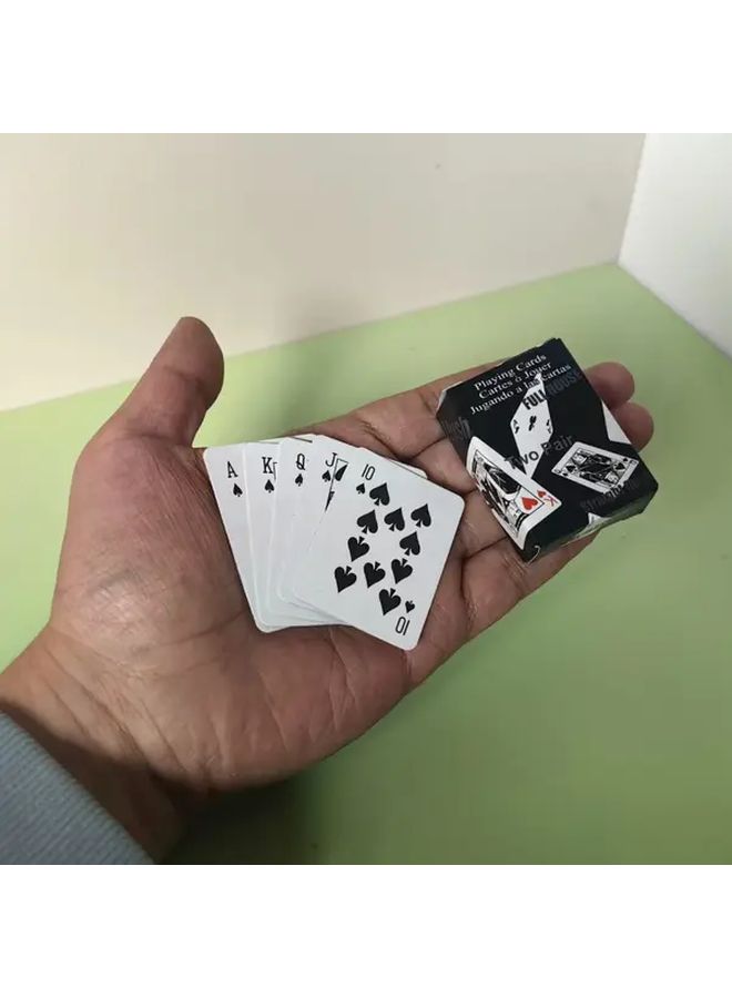 1 Set Black Mini Cartoon Deck Handmade Travel Sized Playing Cards Compact 2 Point 17 By 1 Point 57 Inch Durable Card Paper Lightweight Portable Design Fun Card Games For Travel Parties Home Creative Gift Idea Road Trip - Image 4