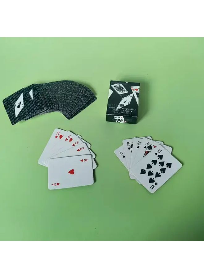 1 Set Black Mini Cartoon Deck Handmade Travel Sized Playing Cards Compact 2 Point 17 By 1 Point 57 Inch Durable Card Paper Lightweight Portable Design Fun Card Games For Travel Parties Home Creative Gift Idea Road Trip - Image 5