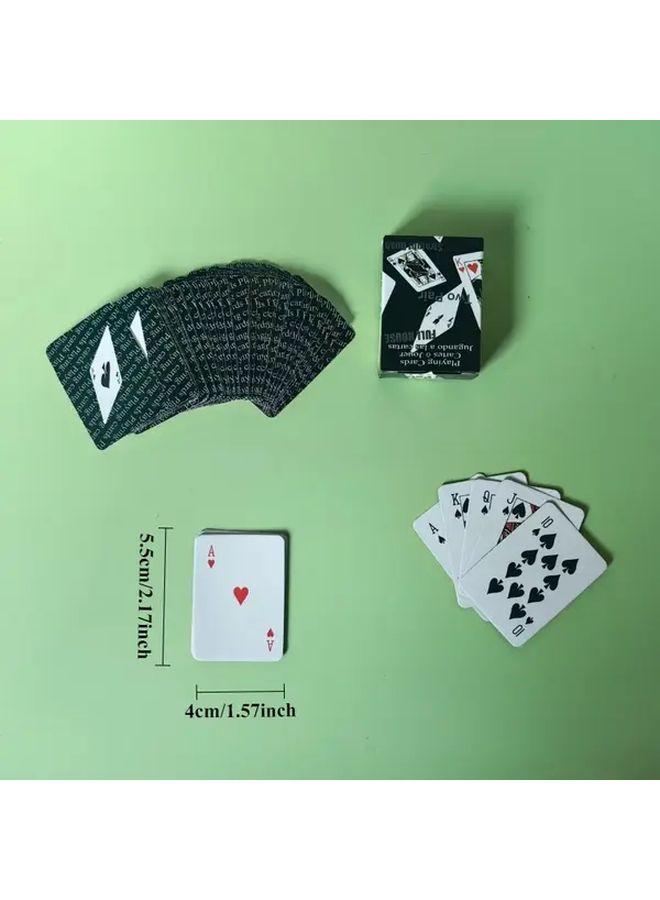 1 Set Black Mini Cartoon Deck Handmade Travel Sized Playing Cards Compact 2 Point 17 By 1 Point 57 Inch Durable Card Paper Lightweight Portable Design Fun Card Games For Travel Parties Home Creative Gift Idea Road Trip - Image 3