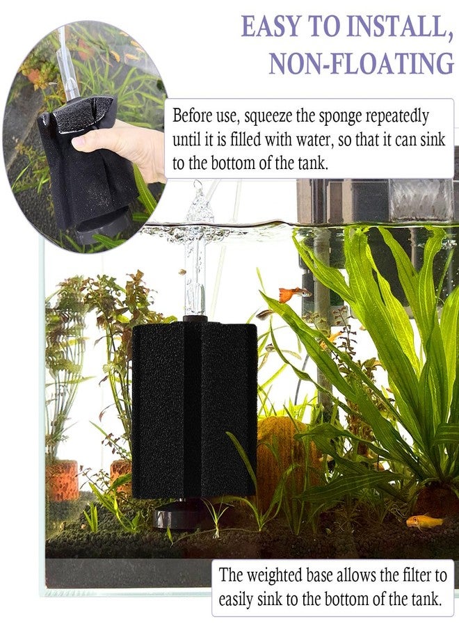 FEDOUR Aquarium Sponge Filter, Ultra Quiet Aeration Bio Sponge Filters for Breeding Fry Shrimp Betta Fish Tank, Efficient Submersible Aquarium Filter for up to 100Gallon Tank (L for up to 100gallon) - Image 3