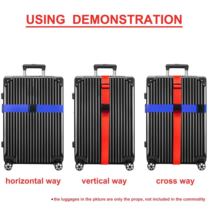 Chelmon Luggage Straps for Suitcases TSA Approved Travel Belt 4 Pack by (Mixed Colors) - Image 5
