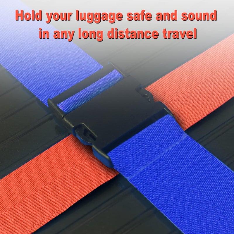 Chelmon Luggage Straps for Suitcases TSA Approved Travel Belt 4 Pack by (Mixed Colors) - Image 4