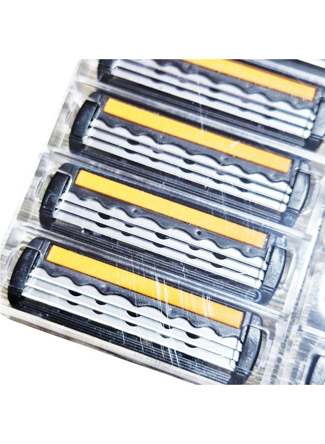 وي تيل مجموعة ماكينة حلاقة رجالية للاستخدام مرة واحدة - مقبض ماكينة حلاقة واحد + 21 خرطوشة إعادة تعبئة مع 3 شفرات دقيقة وشريط تشحيم بالصبار لحلاقة ناعمة ومريحة - Image 4