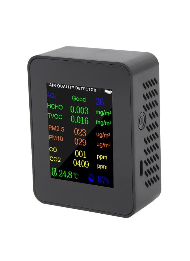Thoraya Air Quality Monitor Carbon Dioxide Detector Accurate Tester for CO CO2 PM2.5 TVOC HCHO Temperature Humidity Alarm Mode Black  - Image 4