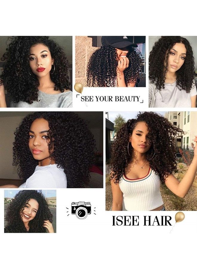 Hair Virgin Malaysian Deep Curly Jerry Curly Human Hair 3 Bundles,100% Unprocessed Human Curly Hair Extensions Natural Black Can Be Dyed 22inches