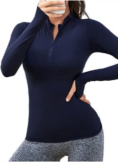 نيلتون نايلتون تي شيرت رياضي كحلي - توب رياضي اكمام طويلة - للنساء  - Image 1