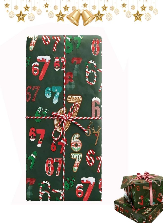 2 PCS 67 Edition Wrapping Paper - 67 Funny Teen Holiday Gift Wrap, Christmas Wrapping Paper Roll, Gift Wrap Paper for Xmas, Party, Wrap Your Presents in Holiday Fun - Image 1