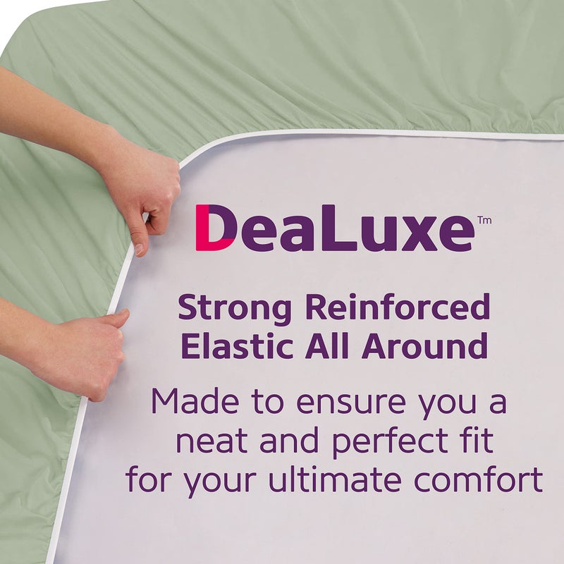 DeaLuxe Kids Twin Fitted Sheet Only - Real 16  Twin Deep Pocket Fitted Sheet Fit Perfectly 14 -18  Deep Mattress & Toppers - Lovely Twin Fitted Sheets - 1 Piece Fitted Bed Sheets - Fitted Sheet Twin Green - Image 4