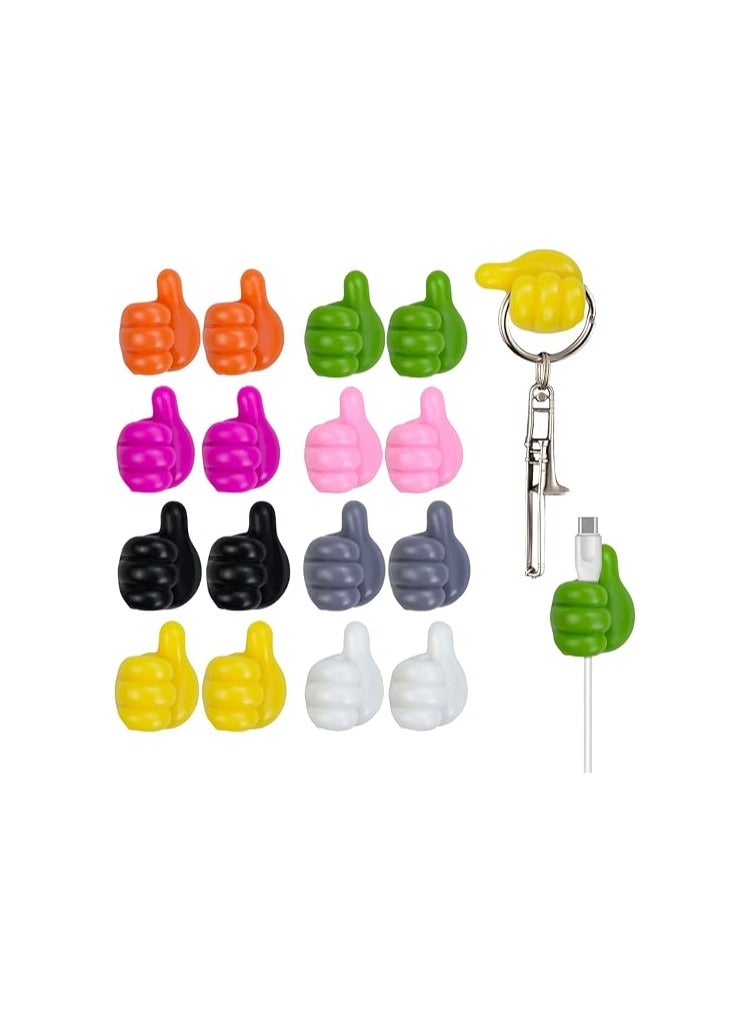 مجموعة 16 خطاف حائط من ازجاتشيني – سيليكون لاصق ذاتي متعددة الاستخدامات – تصميم لطيف على شكل يد صغيرة – خطافات للحائط والسيارة (ألوان عشوائية) - Image 1