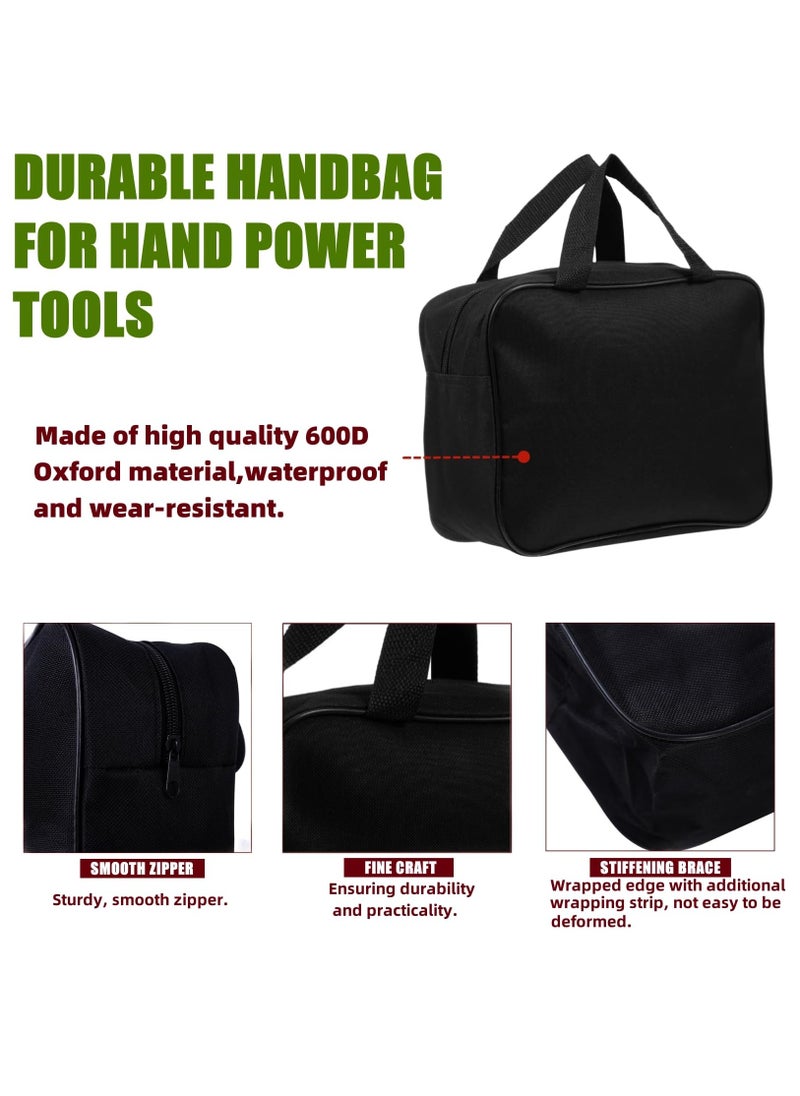 Excefore - Wide Mouth Tool Bag, Heavy Duty Oxford Car Air Pump Tool Bag, Large Capacity Electrician Tool Bag, Portable Tool Organizer Tote Bag For Storage Wrenches Pliers Nails, Black, 2 Pcs - Image 1