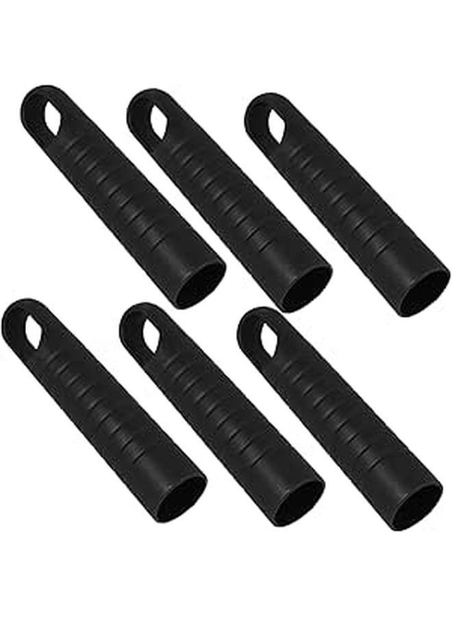 6Pcs Black Broom Handle Grip Replacement Mop Head Cap Cleaning Tool Accessory - Image 1