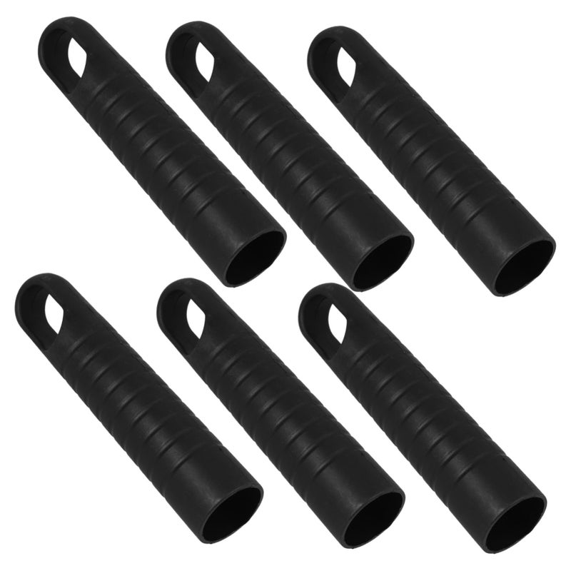 6Pcs Black Broom Handle Grip Replacement Mop Head Cap Cleaning Tool Accessory - Image 2