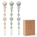 YIVEKO Pacifier Clips for Baby Silicone Pacifier Holder Clips for Boys Girls One Piece Baby Binky Clips YIVEKO Pacifier Clips Flower 3PcsIvorySageBaby Blue - Image 2