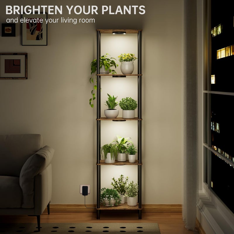 Bstrip Plant Stand Indoor with Grow Light, 66" Tall Indoor Plant Shelf, 5 Tier Flower Stand with Plant Light Full Spectrum, Metal Plant Holder with Light, lighted Plant Rack for Home, Corner, Patio - Image 2