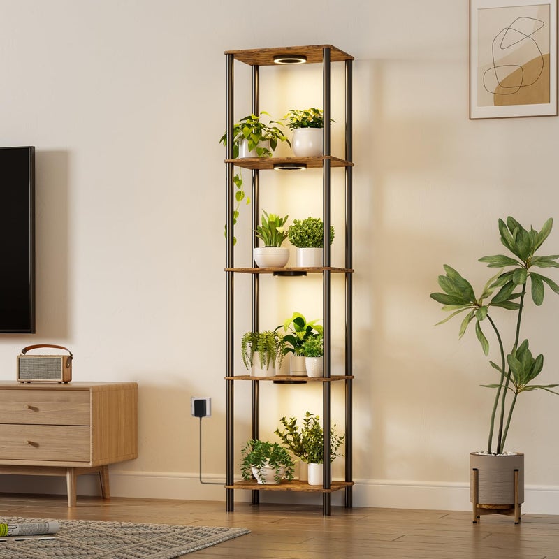 Bstrip Plant Stand Indoor with Grow Light, 66" Tall Indoor Plant Shelf, 5 Tier Flower Stand with Plant Light Full Spectrum, Metal Plant Holder with Light, lighted Plant Rack for Home, Corner, Patio - Image 3