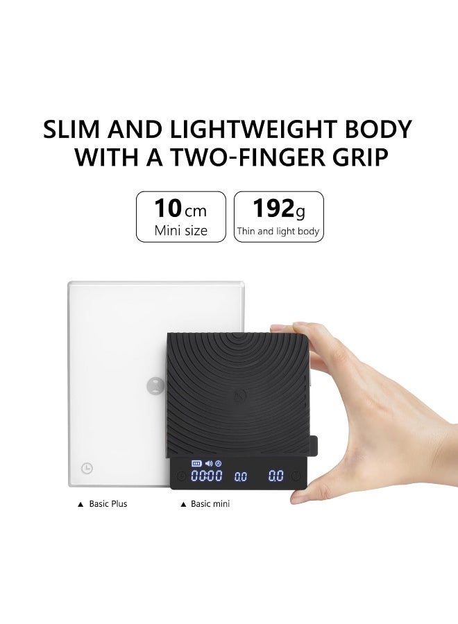 TIMEMORE Basic Mini Coffee Scale, Multifunction Electronic Espresso Scale, Weigh Digital Drip Cone Scale with Timer, Ultra Thin and LightMini Digital Food Kitchen Scale for Baking, Cooking - Image 2