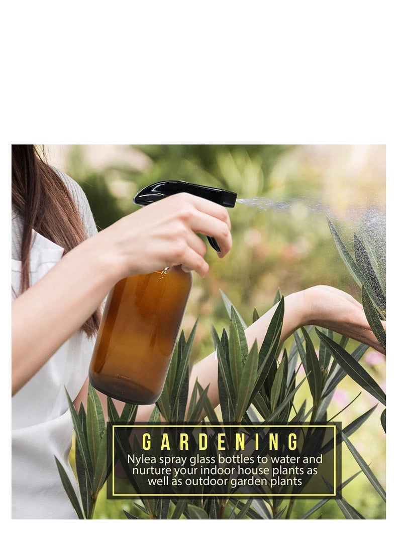Y&D Amber Glass Spray, Bottle Durable Nozzle for Cleaning Solutions, Hair, Essential Oils, Cleaner, Aromatherapy Facial Hydration or Watering Flowers Trigger Spraying Plant  - Image 3