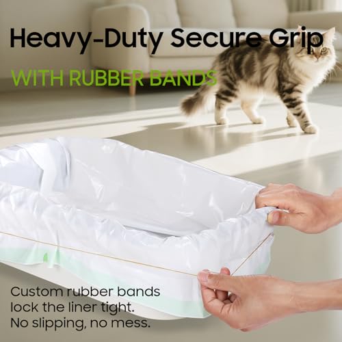 AWoHH Cat Litter Box Liners [30 Count]-Large/Jumbo 37"x16"-Heavy Duty Scratch Resistance Drawstring Litter Bags-Dispenser Box No Tearing Needed-70% Recycled Ocean Plastic - Image 5