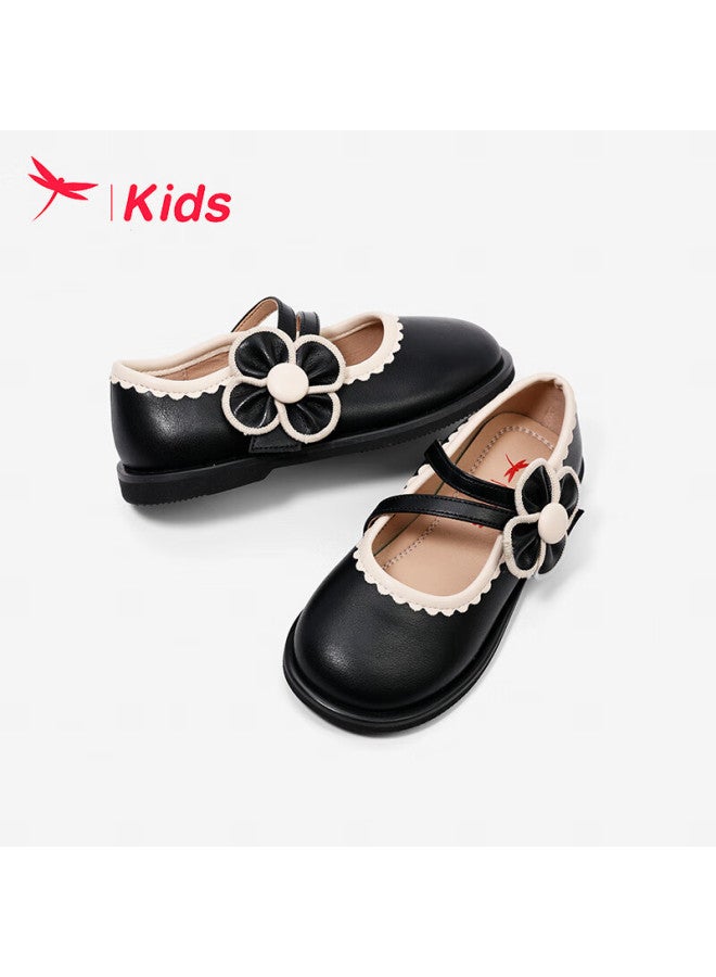 RED DRAGONFLY Hongqingting Children's Spring New Girls' Fashion Flower Princess Flats For Older Kids, Black, Size 36 - Image 3