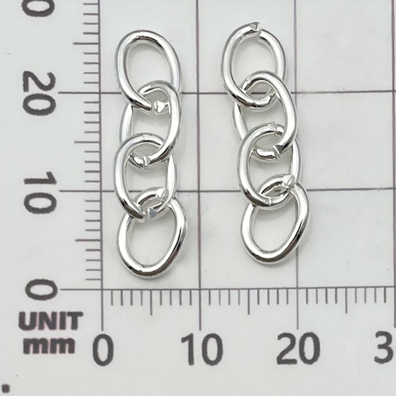 Generic 50pcs 5cm Adjustable Jewelry Extension Chains 10 bright silver four-section chain hanging chain key ring chain 27x7mm-1.0g-22191