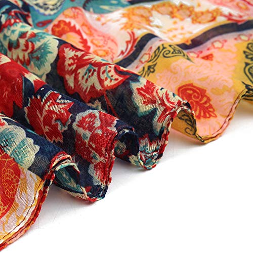 Yeieeo Women Scarf Soft Floral Printed Winter Fall Warm Cotton Scarves(Floral 6) - Image 4