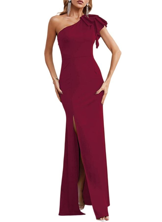 Tepveisoy Fashion Ladies Dress One Shoulder Bridesmaid Dress Banquet Evening Dress  - Image 2