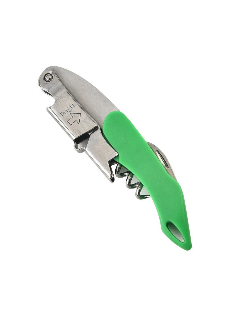 1 x 5 pcs Stainless Steel Wine Opener Multi-Tool light green with pointed tail handle 