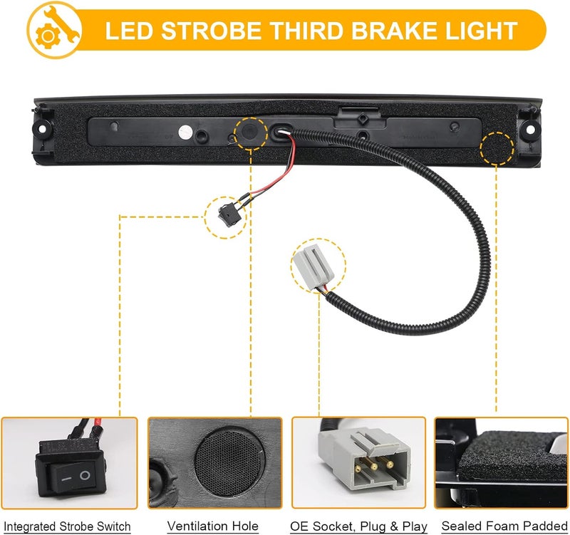 R&F Auto F1 Style Strobe LED Third Brake Light for F150, F250, Excursion - Image 5